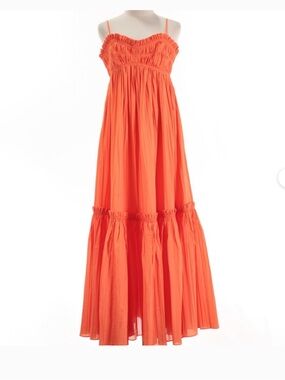 Acler Women's Dartnell Tiered Maxi Dress in Apricot Orange Size 2 NWT NEW